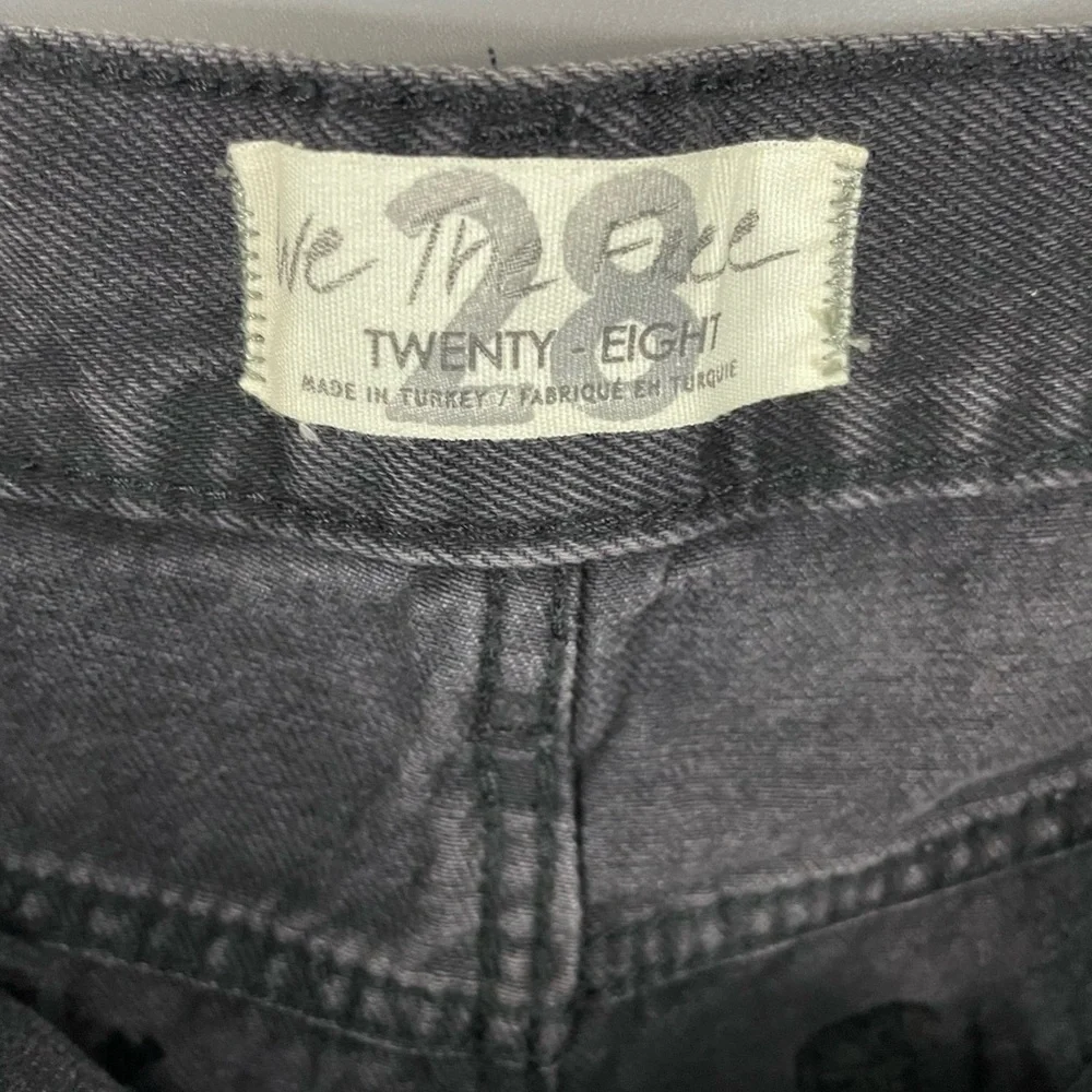 Free People The Lasso Jean Distressed Washed Black Straight Leg NWT - Picture 10 of 12